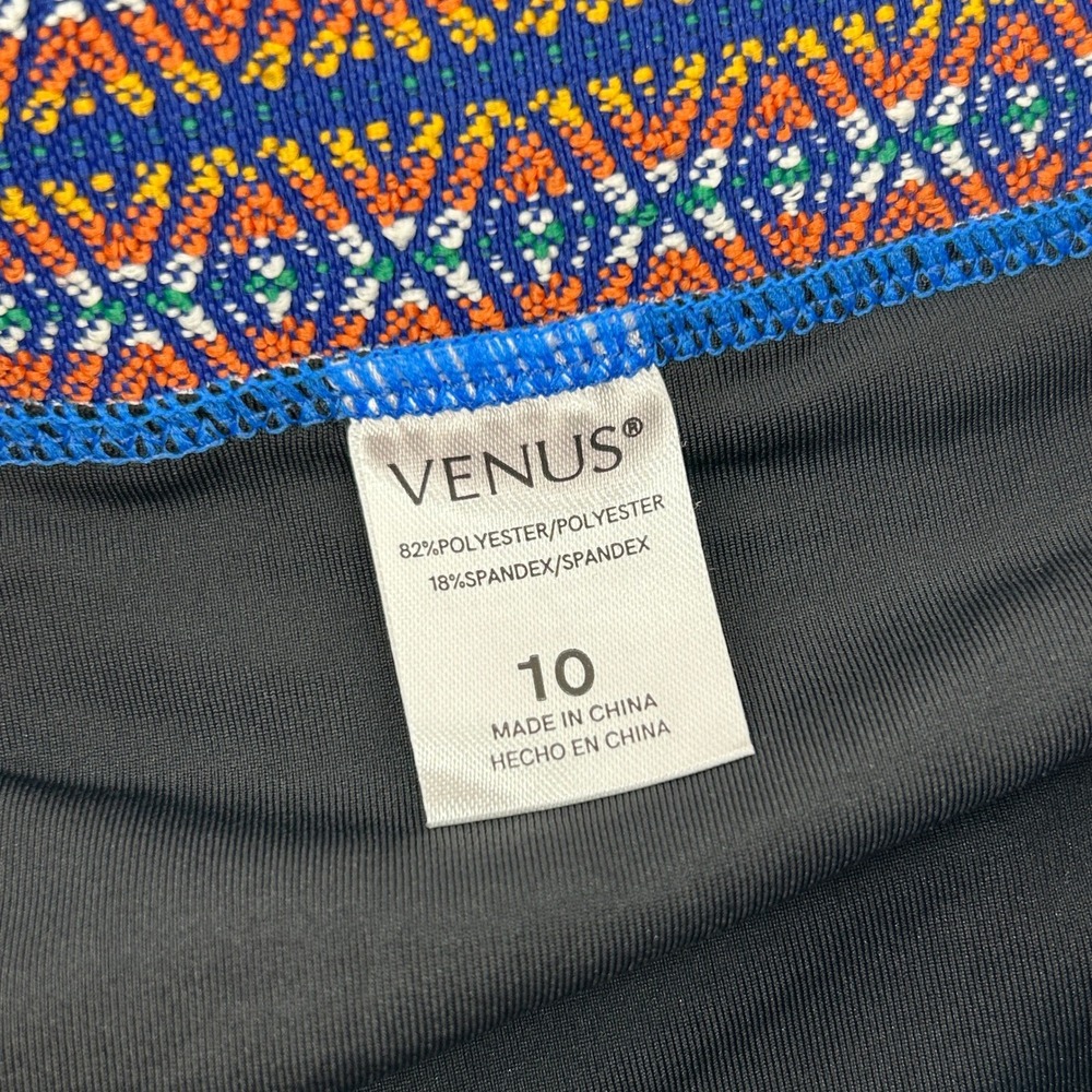 Venus Blue Geometric Beaded Waist Bikini Bottom Swimwear 10 NWOT Vacation Boho - Picture 3 of 7